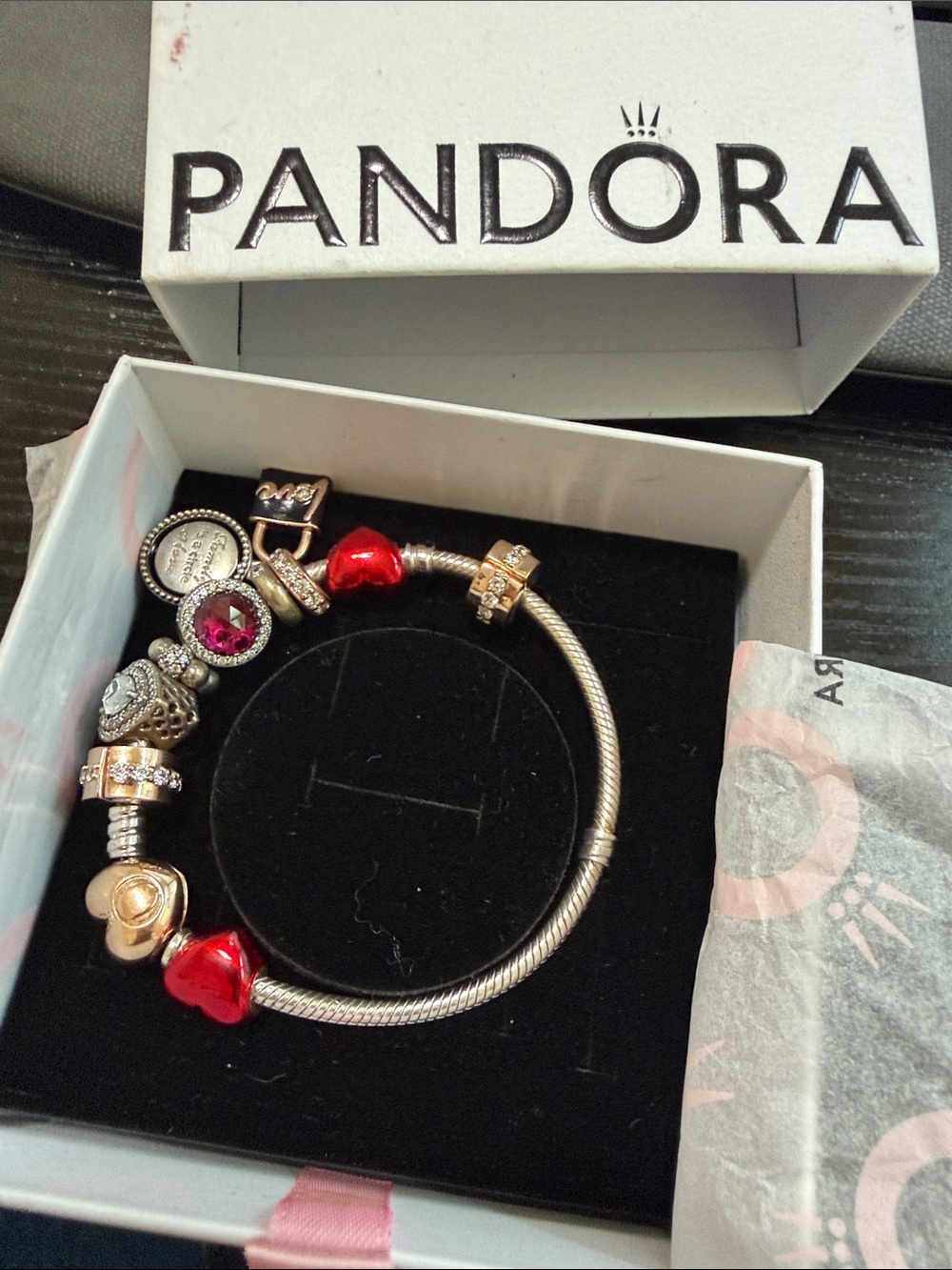 Pandora Silver Bracelet with charms
